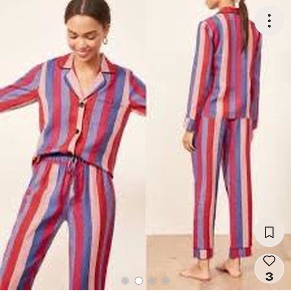 REFORMATION NWOT Striped Women's Pajama Set